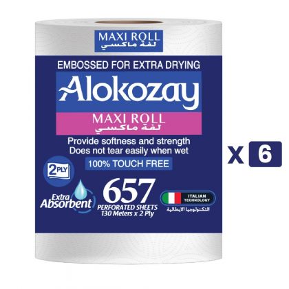 Maxi Roll - 657 Sheets X 2Ply - 130 Meters X Pack Of 6