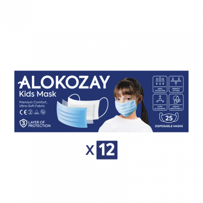 Kids Face Mask - Blue - 25 Pcs X Pack Of 12