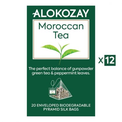  Moroccan Tea - 20 Silken Pyramid Tea Bags (Biodegradable) X Pack Of 12