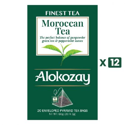  Moroccan Tea - 20 Silken Pyramid Tea Bags (Biodegradable) X Pack Of 12