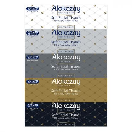 New Soft Facial Tissues - 150 Sheets X 2 Ply - Pack Of 5 Boxes
