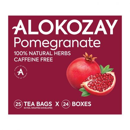 Pomegranate Tea - 25 Tea Bags In Foil Wrapped Envelopes X Pack Of 24 / شاي الرمان - 25 كيس شاي × 24