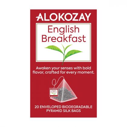 English Breakfast Black Tea -  20 Silken Pyramid Tea Bags (Biodegradable)