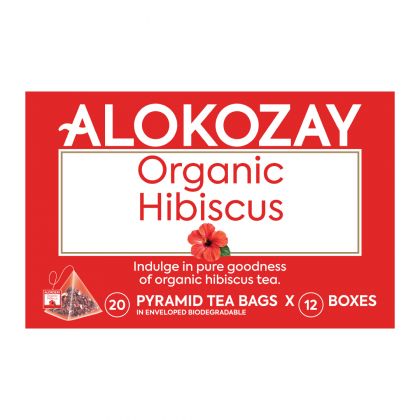 Organic Hibiscus Tea - 20 Silken Pyramid Tea Bags (Biodegradable) X Pack Of 12