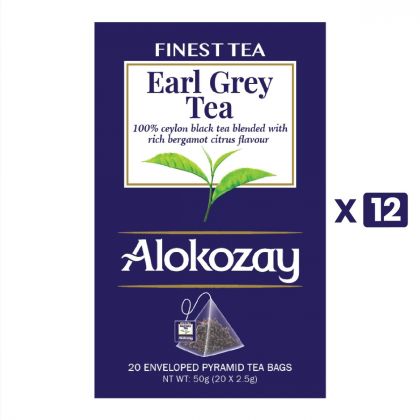 Earl Grey Tea - 20 Enveloped Pyramid Tea Bags (Biodegradable) X Pack Of 12