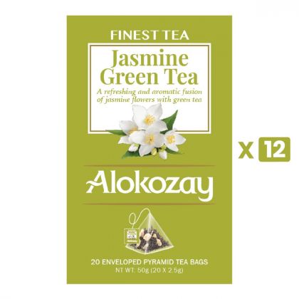 Jasmine Green Tea - 20 Silken Pyramid Tea Bags (Biodegradable) X Pack Of 12