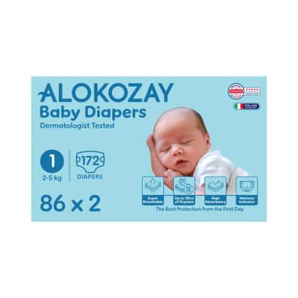 Baby Diapers - Size 1 (2-5 Kg) - 86 Diapers X Pack Of 2