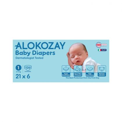 Baby Diapers - Size 1 (2-5 Kg) - 21 Diapers X Pack Of 6