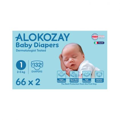 Baby Diapers - Size 1 (2-5 Kg) - 66 Diapers X Pack Of 2
