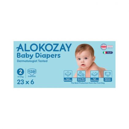 Baby Diapers - Size 2 (4-6 Kg) - 23 Diapers X Pack Of 6