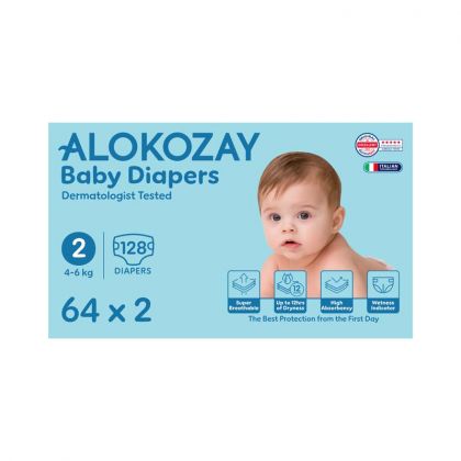 Baby Diapers - Size 2 (4-6 Kg) - 64 Diapers X Pack Of 2