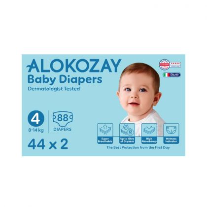 حفاضات أطفال - مقاس 4 (8-14 كجم) - 44 حفاضة - عبوة من 2 / Baby Diapers - Size 4 (8-14 Kg) - 44 Diapers X Pack Of 2
