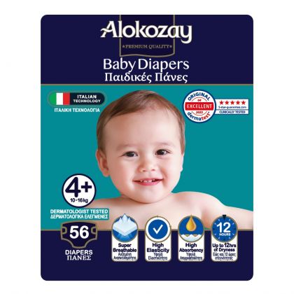 Baby Diapers - Size 4+ (10-16 Kg) - 56 Diapers