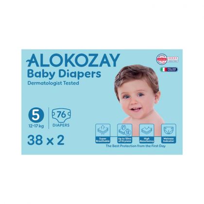 Baby Diapers - Size 5 (12-17 Kg) - 38 Diapers X Pack Of 2