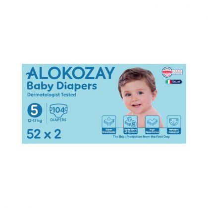 Baby Diapers - Size 5 (12-17 Kg) - 52 Diapers X Pack Of 2