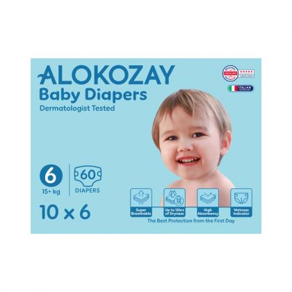 Baby Diapers - Size 6 (15+ Kg) - 10 Diapers X Pack Of 6