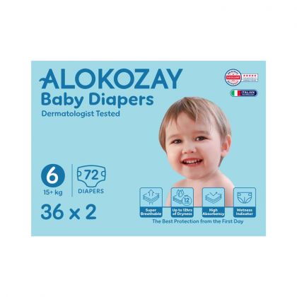 Baby Diapers - Size 6 (15+ Kg) - 36 Diapers X Pack Of 2