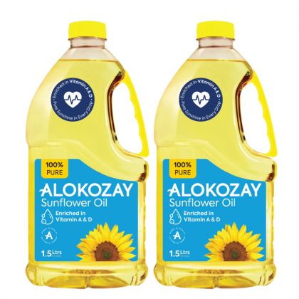 100% Pure Sunflower Oil 1.5 Ltrs X Pack Of 2