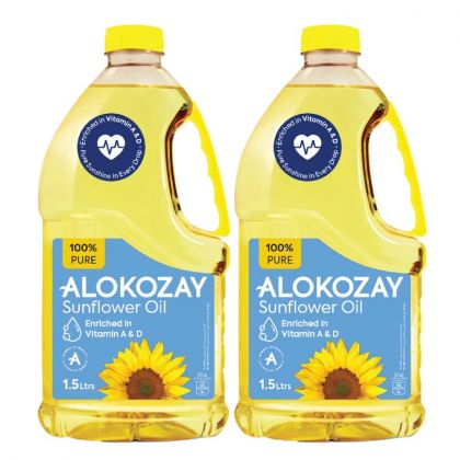 100% Pure Sunflower Oil 1.5 Ltrs X Pack Of 2