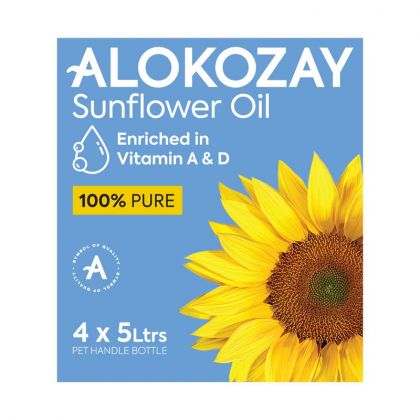 100% Pure Sunflower Oil 5 Ltrs X Pack Of 4