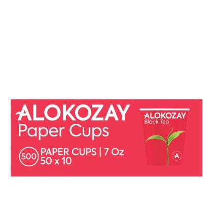 Paper Cup 7 Oz X 50 Pieces X Pack Of 10 - Disposable Tea Cup (Assorted Colours)