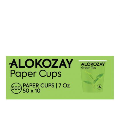 Green Tea Paper Cup 7 Oz X 50 Pieces X Pack Of 10 - Disposable Tea Cup