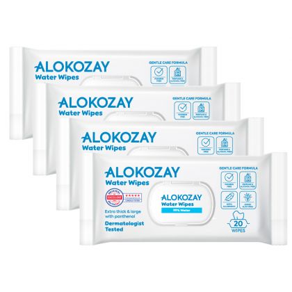 Alokozay 99% Water Wipes - 20 Sheets X 12 (2+2)Free