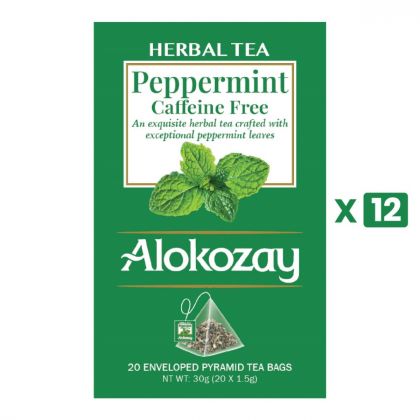 Peppermint Tea - 20 Silken Pyramid Tea Bags (Biodegradable) X Pack Of 12