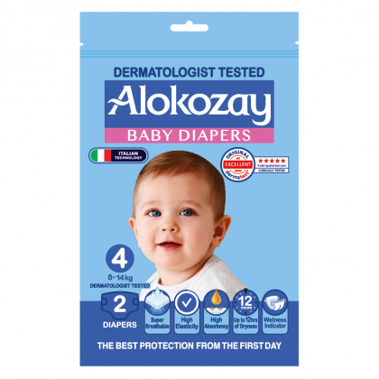 Baby Diapers - Size 4 (8-14 Kg) - 2 Diapers