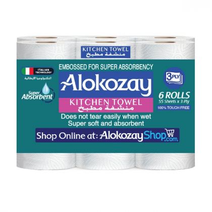 Kitchen Towel - 55 Sheets X 3 Ply - 6 Rolls