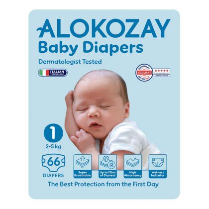 Baby Diapers - Size 1 (2-5 Kg) - 66 Diapers