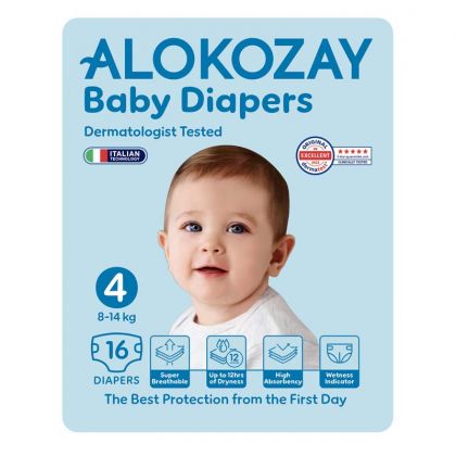 Baby Diapers - Size 4 (8-14 Kg) - 16 Diapers