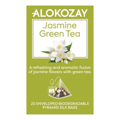 Jasmine Green Tea - 20 Silken Pyramid Tea Bags (Biodegradable)