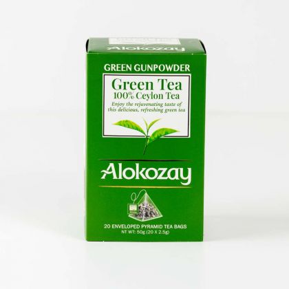 Green Gunpowder Tea - 20 Silken Pyramid Tea Bags (Biodegradable)