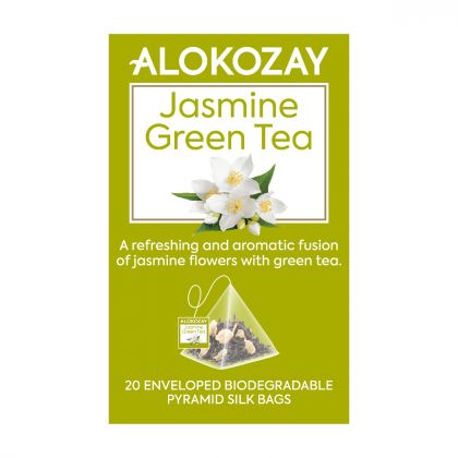 Jasmine Green Tea - 20 Silken Pyramid Tea Bags (Biodegradable)