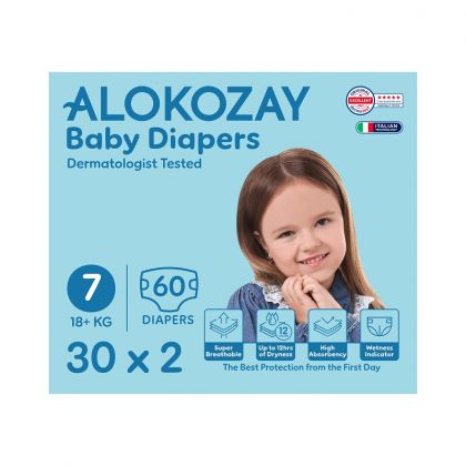 Baby Diapers - Size 7 (18+ Kg) - 30 Diapers X Pack Of 2