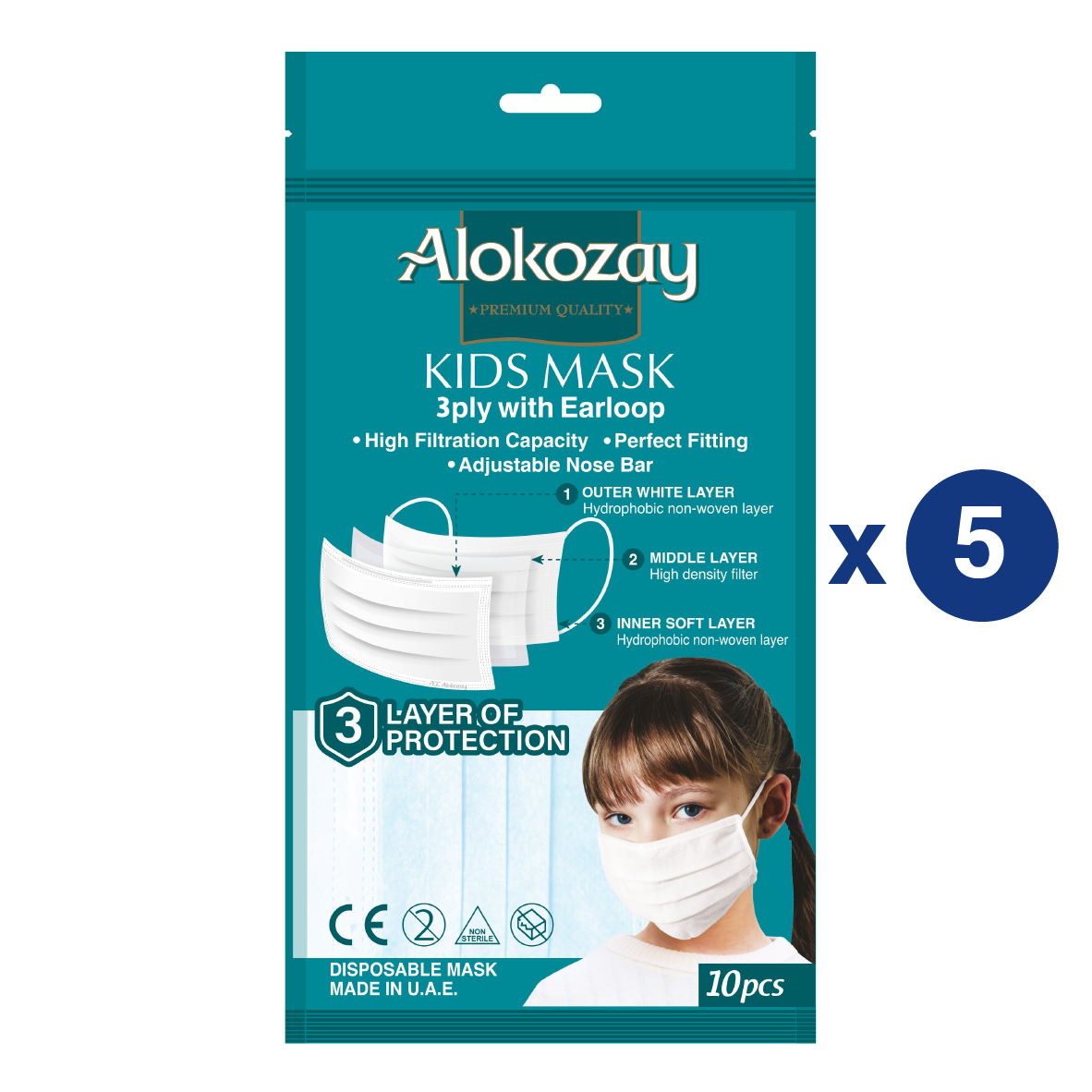 Buy Woven White Face Mask - 3 Layer Mask [ 3 Pcs Pack ]