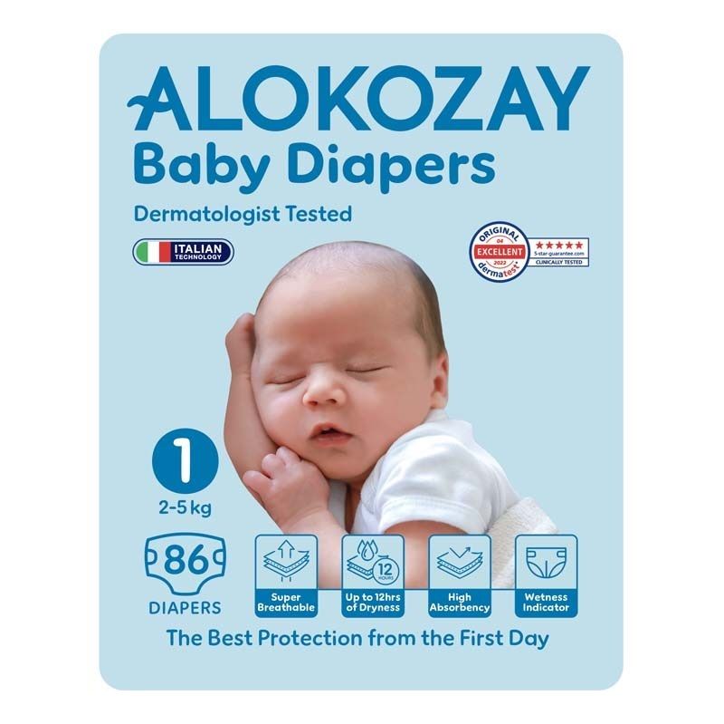 Alokozay Baby Diapers Size (2-5 Kg) For New Born 86 Diapers Pack